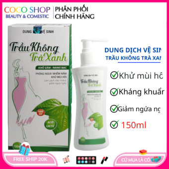 Dung dịch vệ sinh trầu không xanh- khổ sâm, nano bạc, làm sạch, kháng khuẩn, ngăn mùi – Chai 150ml