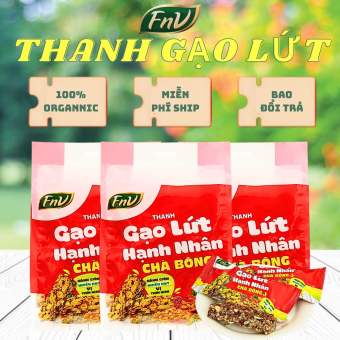 COMBO 3 GÓI THANH GẠO LỨT HẠNH NHÂN CHÀ BÔNG FNV - GÓI 10 THANH - ĂN VẶT - HEALTHY - GẠO LỨT ĂN KIÊNG