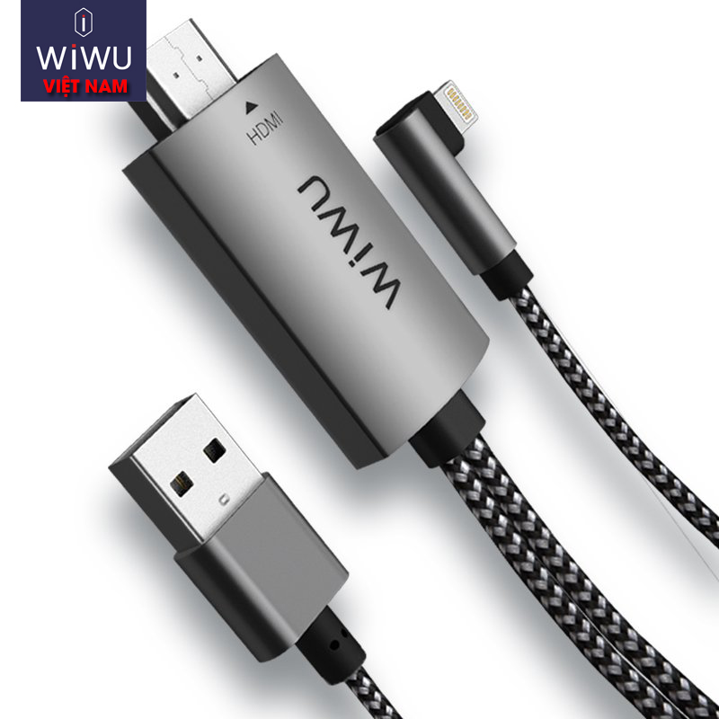 Cáp chuyển đổi hdmi sang tv đầu lightning cho iphone wiwu x7l iphone hdmi cable phone to tv