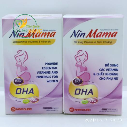 Nin Mama bổ sung sắt, DHA và các khoáng chất cho mẹ bầu