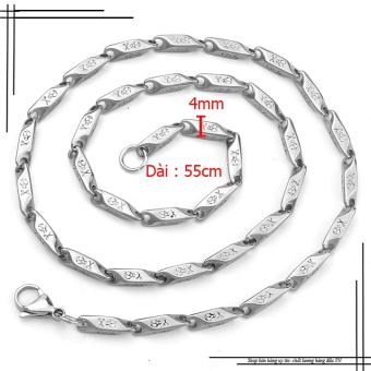 Dây Chuyền Nam Inox Cao Cấp Chạm Hoa Văn 4mm Bảo Hành Không Đen- DCNAQC15