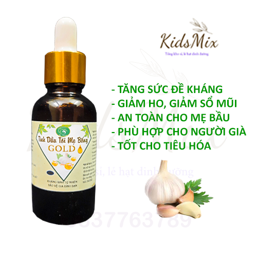 Tinh Dầu Tỏi Nguyên Chất, Tinh Dầu Tỏi Mẹ Bống Tăng Sức Đề Kháng Cho Bé giúp Giảm Ho Tốt Cho Tiêu Hóa - 30ml