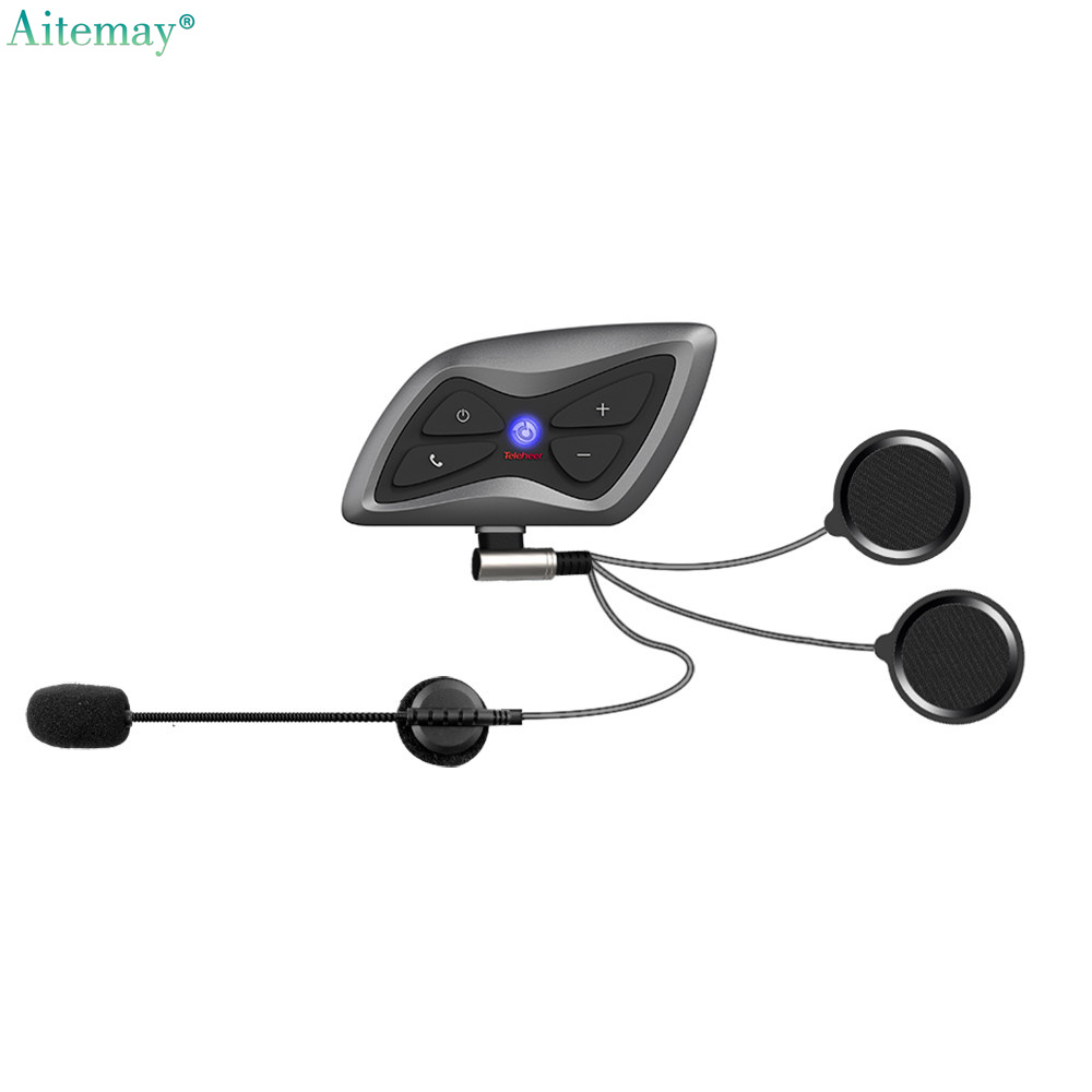 Aitemay 1 Chiếc Tai Nghe Mũ Bảo Hiểm Xe Máy T6 Plus Tai Nghe Động Cơ Bluetooth Intercom 2 + Tai Nghe Không Dây 800M