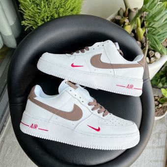 Giày Air Force 1 Nam Nữ, Giày Sneaker AF1 Custom Nâu Trắng Thời Trang Cao Cấp Hottrend