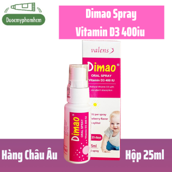 Dimao - Vitamin D3 Dạng Xịt 400IU Hàng Nhập Khẩu Châu Âu Hương Dâu Hiệu Quả Và Hấp Thu Tốt (mẫu mới)