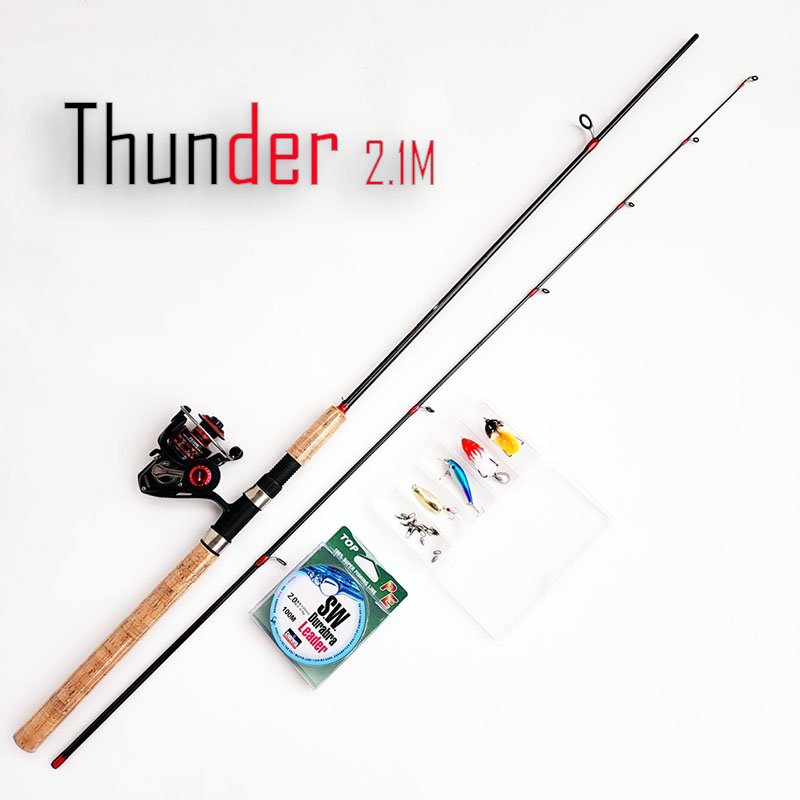 Bộ cần câu lure Thunder máy đứng Deukio FS2000 tặng bộ mồi câu BCM21- Đứng