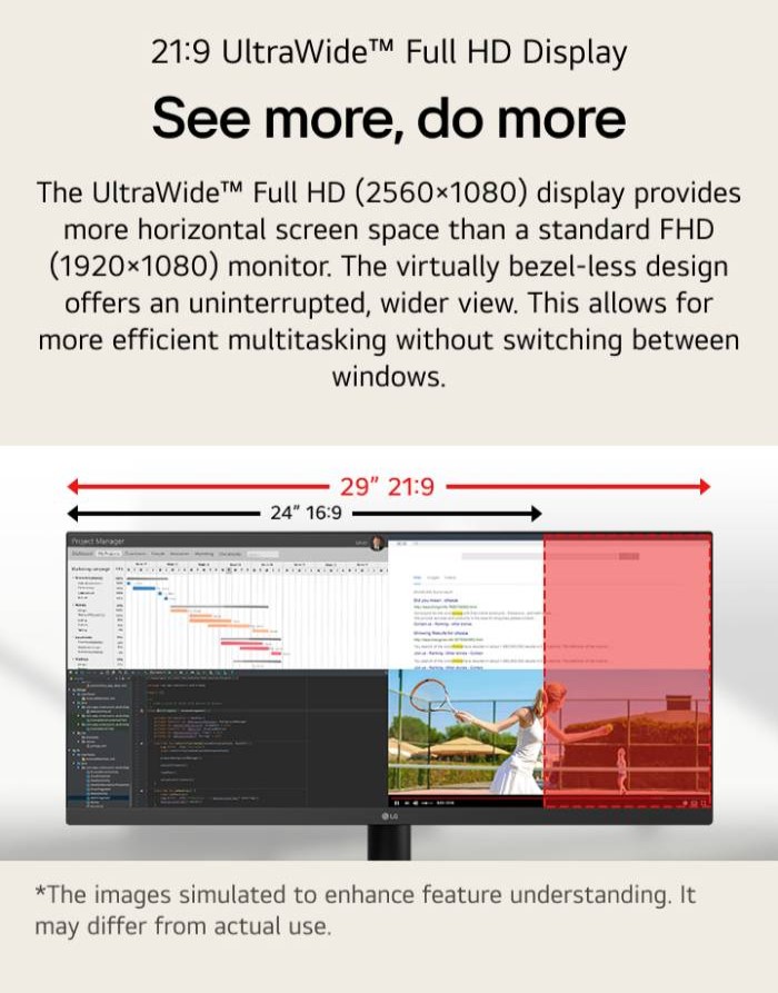 [New] Online Exclusive] LG 29U511A-B 29" UltraWide™ HDR IPS Display Monitor | sRGB 99% | 100Hz Refresh Rate | HDR10 · v6