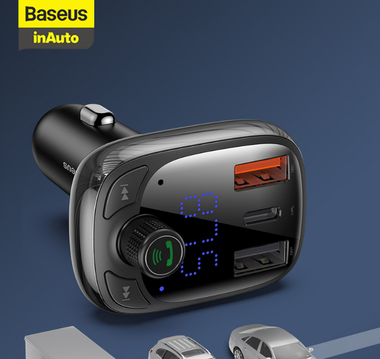 [BẢO HÀNH 12 THÁNG]Tẩu nghe nhạc MP3 đàm thoại rảnh tay Baseus S-13 trên xe hơi tích hợp Sạc Nhanh 4.0 Bộ Phát FM , Sạc nhanh công suất 36W Cho Điện Thoại, công nghệ Bluetooth 5.0