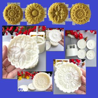 Trung Thu 4 mặt VÂN HOA Hướng Dương, Hoa Đồng Tiền, Hoa Văn Phong thuỷ... Khuôn Bánh nhấn lò xo tạo hình 3D Siêu Sắc. Đồ Gia Dụng nhà bếp pha chế làm bánh nguyên liệu làm bánh Truyền thống TIỆN LỢI 250gr/ 200gr/ 150gram