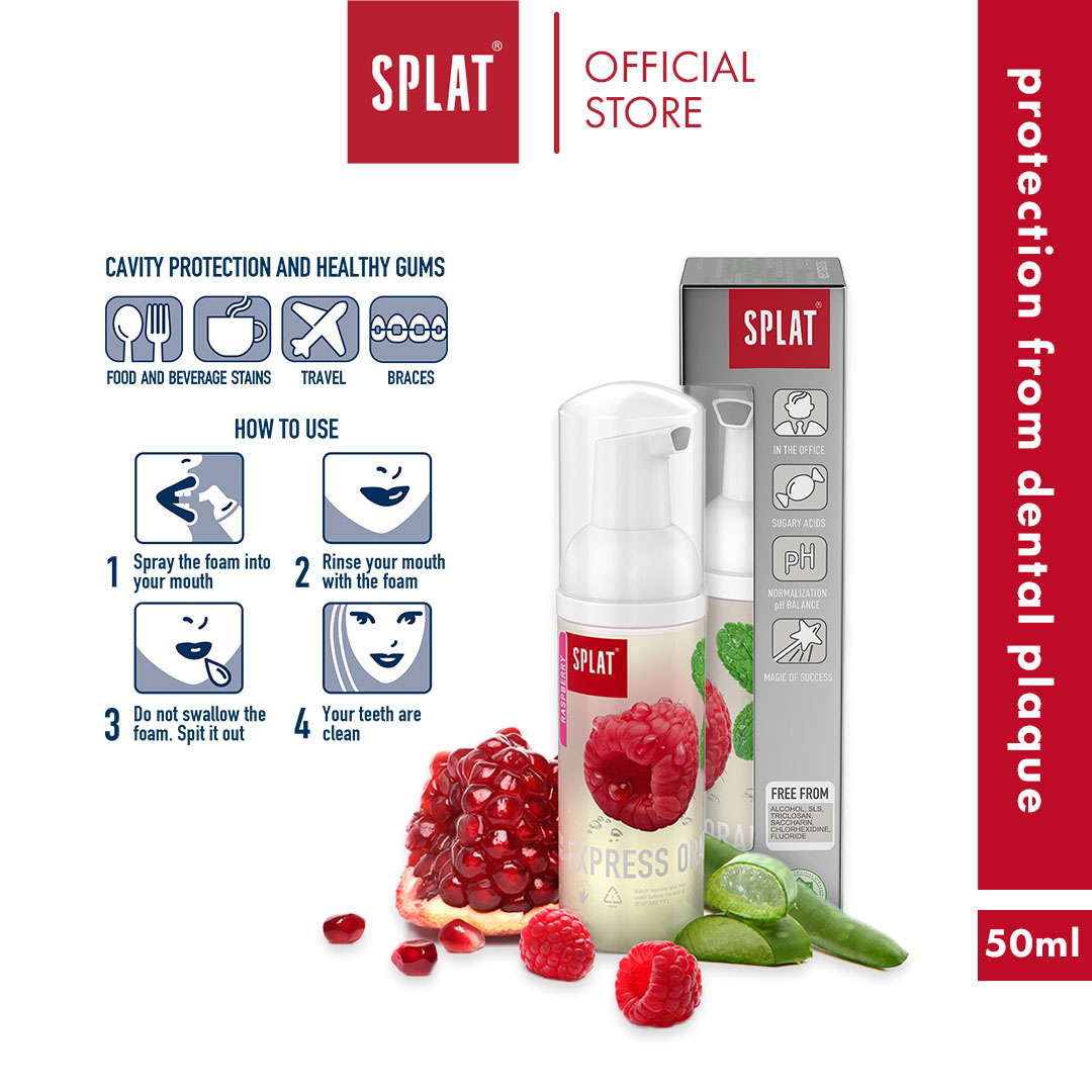 Gambar SPLAT Express Oral Care Foam 2 IN 1   Raspberry [50ml] EXP 2024
