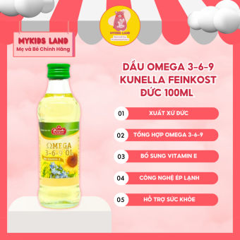Dầu Omega 3-6-9 KUNELLA FEINKOST Đức Chai 100ml - Dầu Ép Lạnh Cho Bé Ăn Dặm
