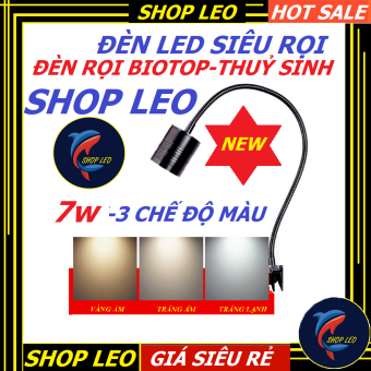 ĐÈN LED SIÊU RỌI 7W - 3 CHẾ ĐỘ MÀU - ĐÈN LED BIOTOP- đèn rọi bể cá - biotop - phụ kiện thủy sinh - shopleo