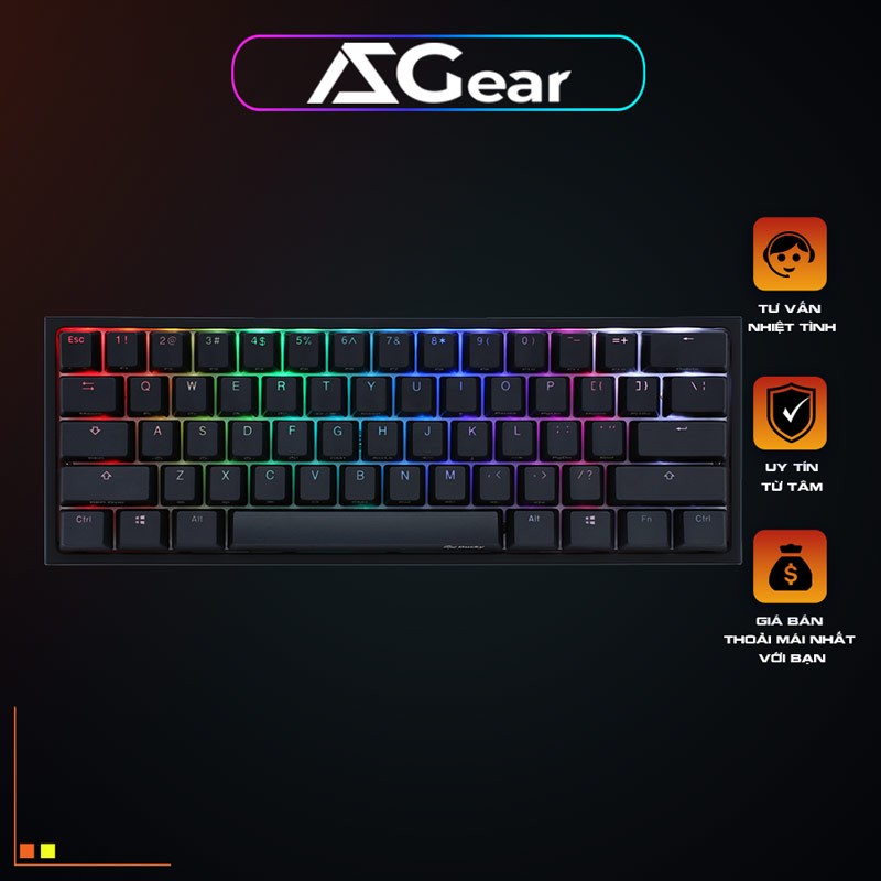 Bàn phím cơ ducky one 2 mini rgb blacklight, bảo hành 24 tháng, mới 100% fullbox, cổng kết nối type c