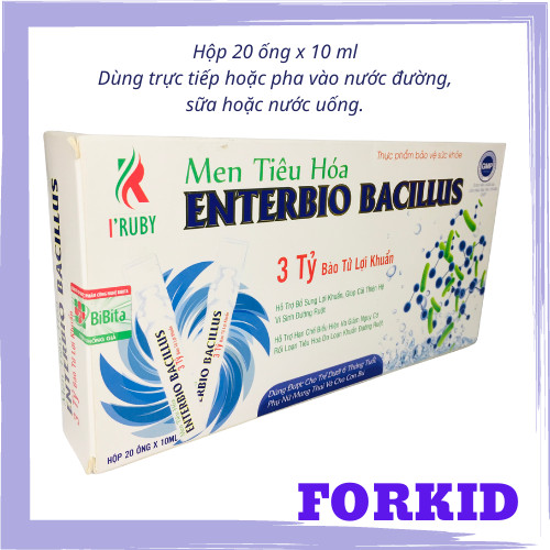 Men tiêu hóa Enterbio bacillus bổ sung vi sinh lợi khuẩn fk046 giúp bé tiêu hóa tốt,ăn ngon hấp thu dinh dưỡng và giúp tăng cân cho bé.
