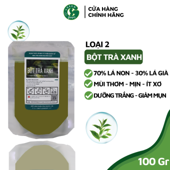 Bột trà xanh nguyên chất Organic 100Gr - Handmade - B002.005