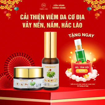 Kem Bôi Da + Xịt Thiên Ân - Hỗ Trợ Cải Thiện Viêm Da Cơ Địa, Vảy Nến, Á Sừng, Hắc Lào, Nấm, Tổ Đỉa