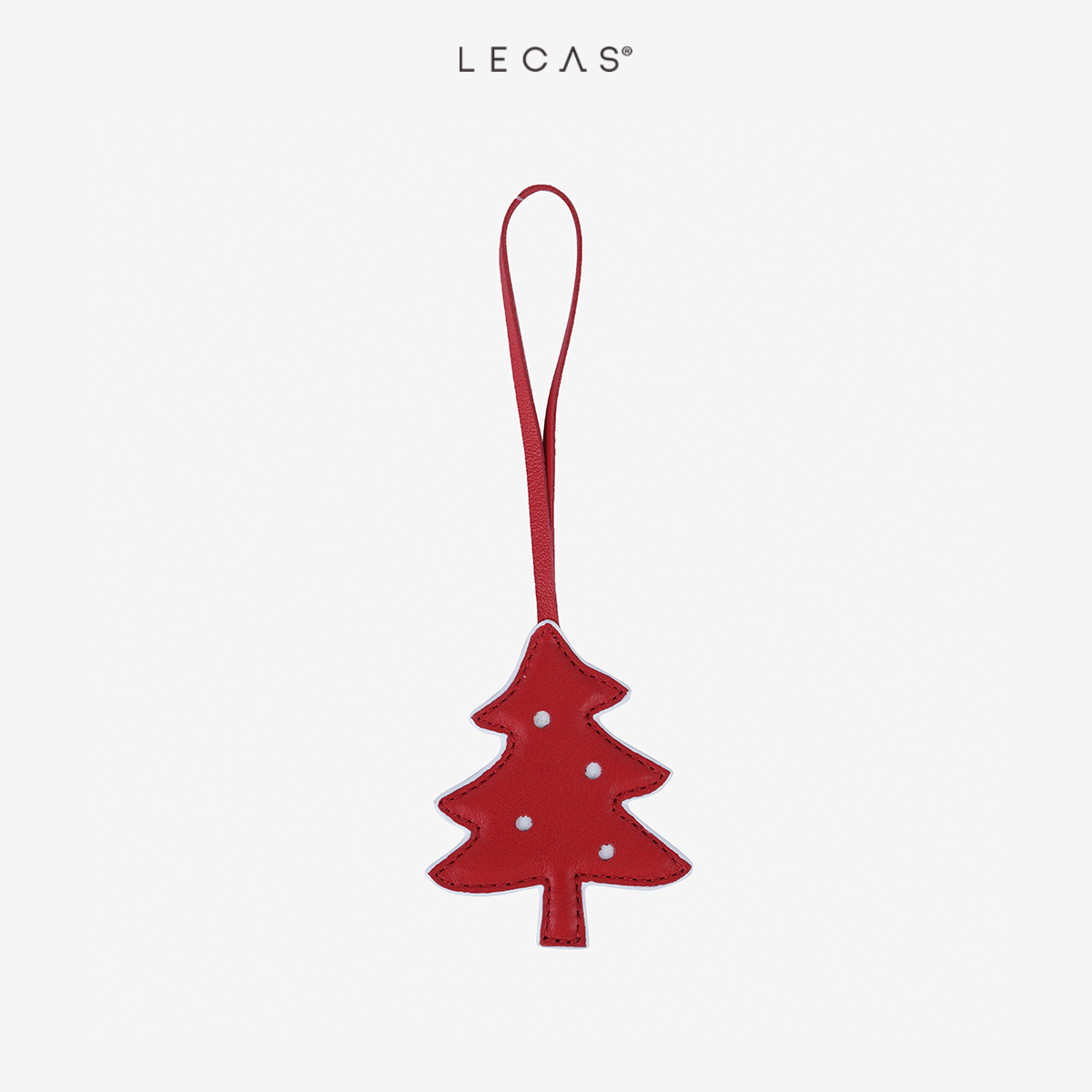 Phụ kiện da bò thật lecas charm cây thông