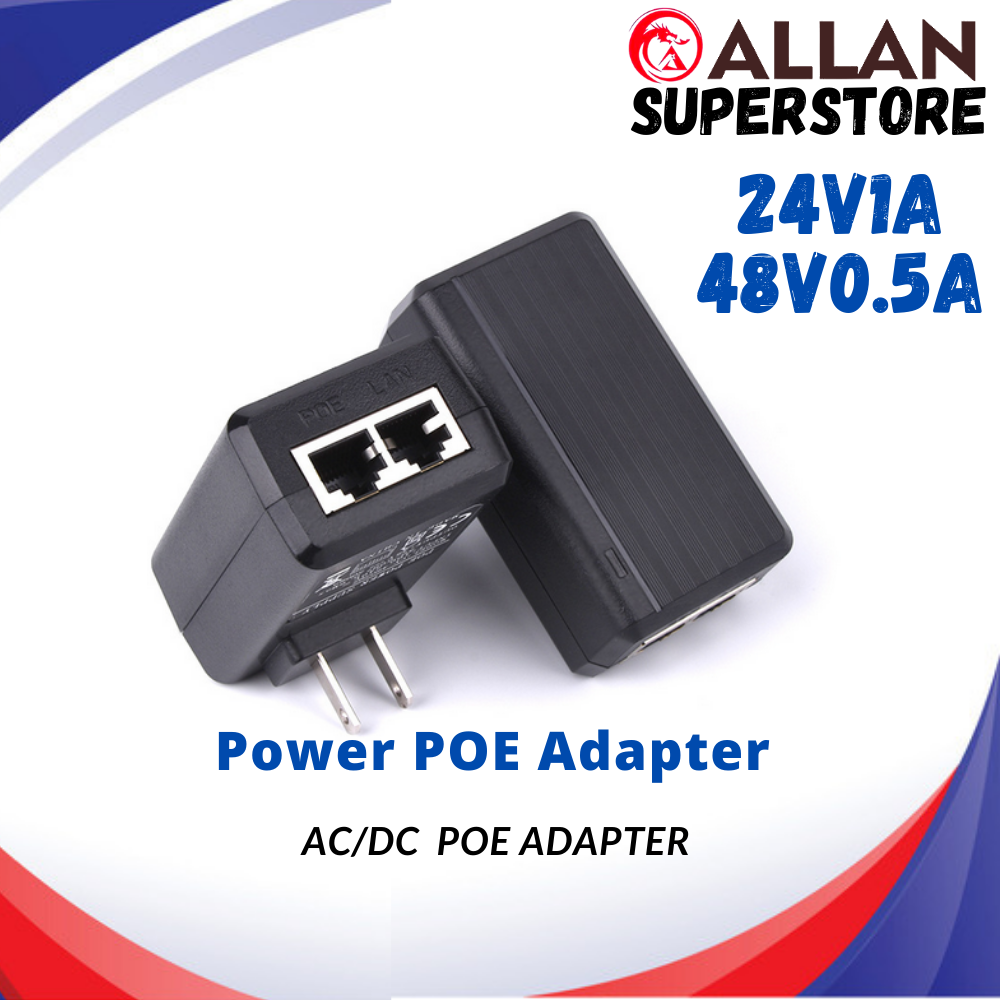 Allan POE Splitter / Power Over Ethernet Passive PoE Adapter Injector+ Splitter Kit PoE Cable