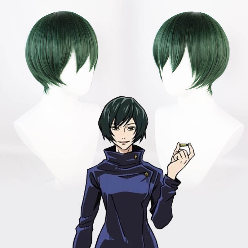 Giảm giá Jujutsu kaisen tóc giả anime tóc giả hóa trang zenin mai cho nữ tóc  giả hóa trang tóc giả ngắn màu xanh lá cây đậm cấp hai tóc nối ngắn -