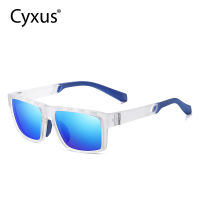 Cyxus Polarized Sunglasses For Men Casual Shades Sports Cycling Sunglasses with Ventilation Holes Square Frame Colorful Lens Sun Glasses 1072