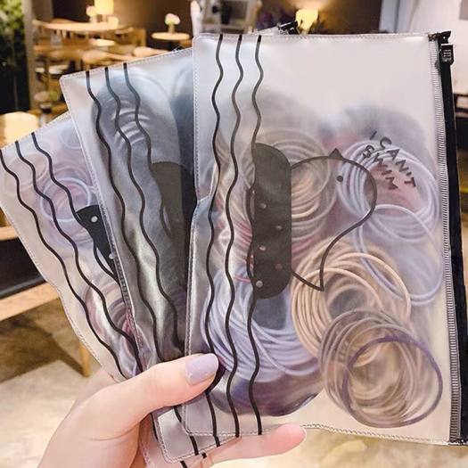 SET 100 DÂY BUỘC TÓC kèm túi Zip, Dây Chun Buộc Tóc nhiều màu - Dây Thun Cột Tóc Nữ Phong Cách Hàn Quốc nhiều màu trơn sợi cao su siêu co giãn Mocstore