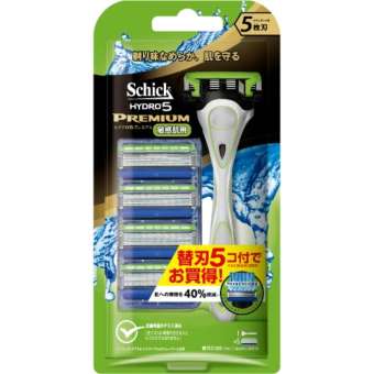 Bộ Dao Cạo Râu Và 5 Lưỡi Dao Cạo Thay Thế Schick Hydro 5 Premium - Nhật Bản