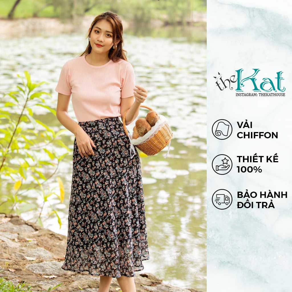 Chân váy Hoa Nhí Summer The Kat House, hoa hiết hoa nhí trendy, mềm, mịn, mát và dễ phối đồ