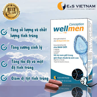 Wellmen Conception - Bổ Tinh Trùng, Bổ Tinh Hoàn - Cải Thiện Sức Khỏe Sinh Sản và Sinh Lực Nam Giới