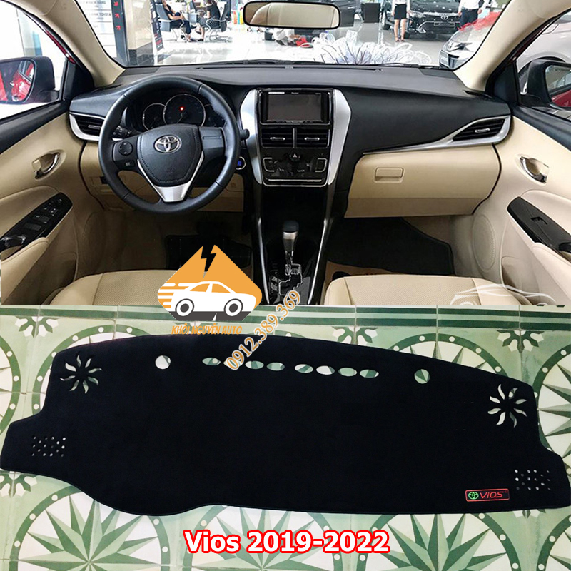 Thảm taplo vios 2019, 2020, 2021, 2022 chống trượt 3 lớp chất liệu nhung mịn loại 1