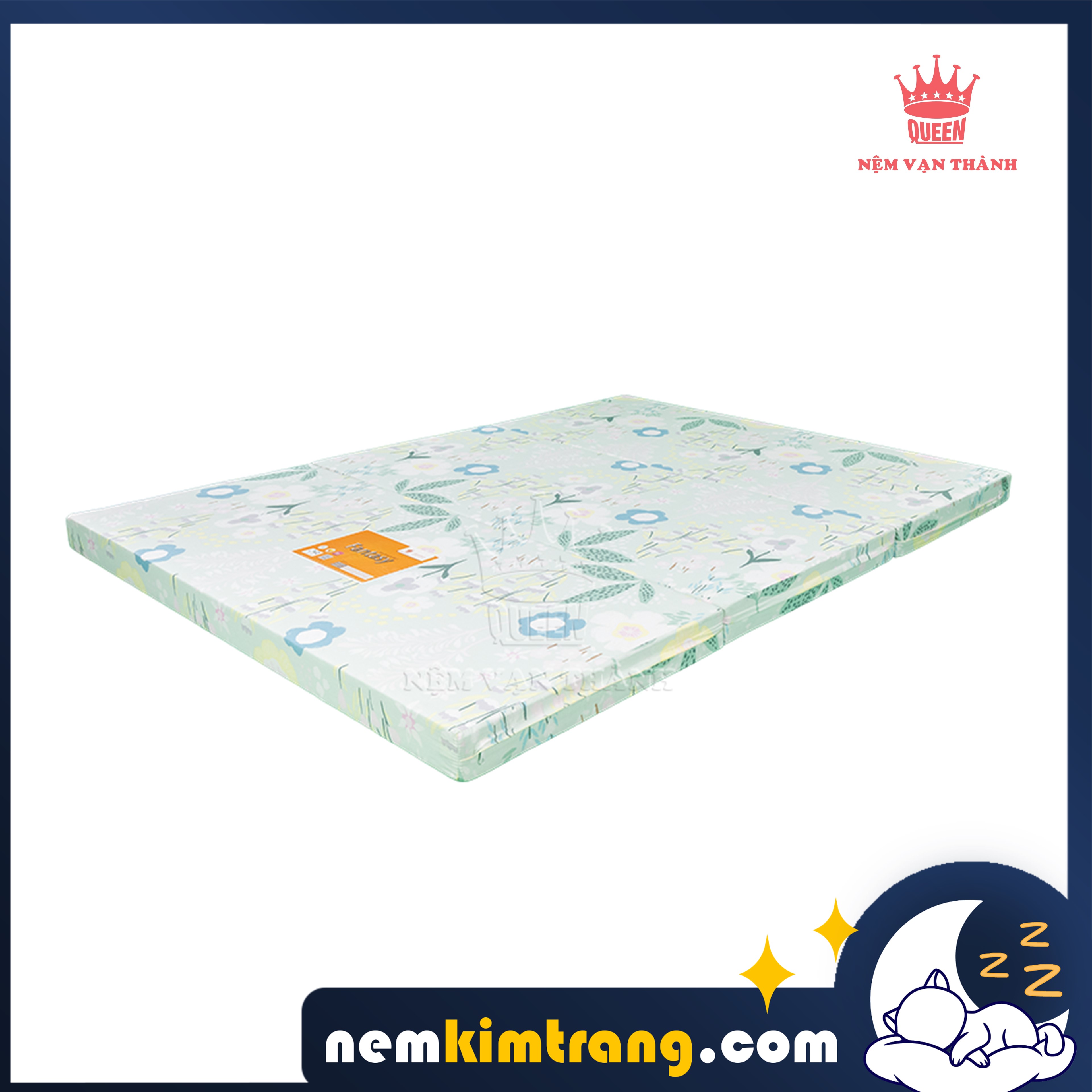 Nệm gòn ép fantasy gấp 3 vạn thành vải cotton - chính hãng, cao cấp