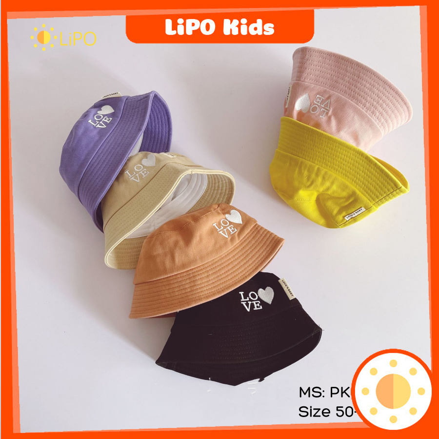 Mũ tròn cho bé Nón vành tròn chữ Love trẻ em - PK014love