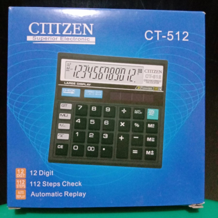 Kalkulator 12 Digit / Calculator / Alat Hitung Citizen CT 512