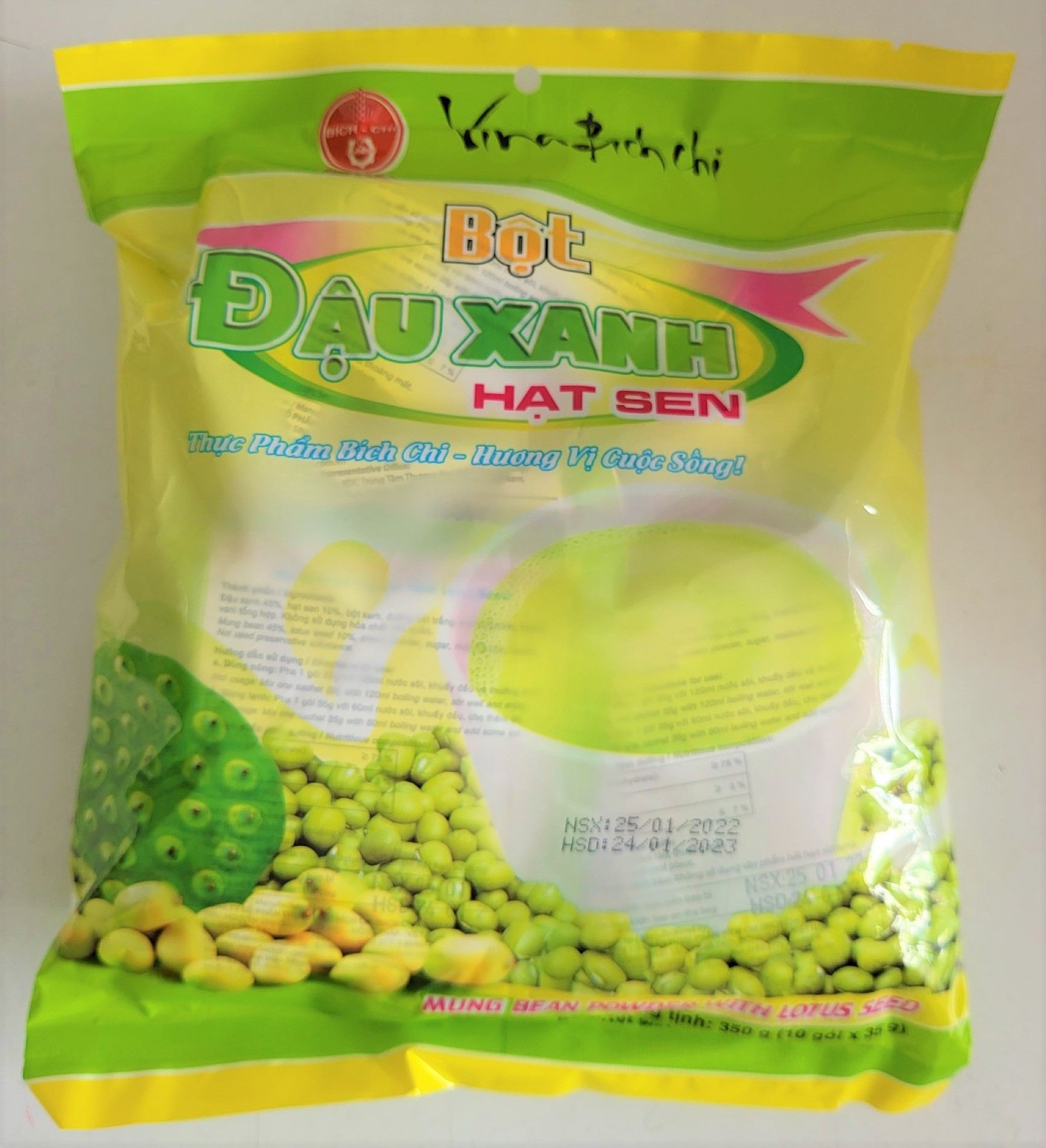 Bột đậu xanh hạt sen bích chi mung bean powder with lotus seed