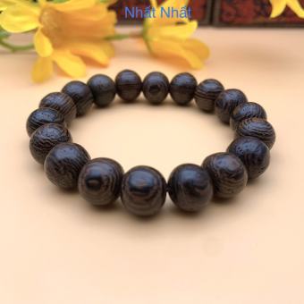 🧨FREESHIP🧨Vòng tay phong thủy gỗ mun đuôi công , Vòng đeo tay gỗ mun vân đuôi công 12 li