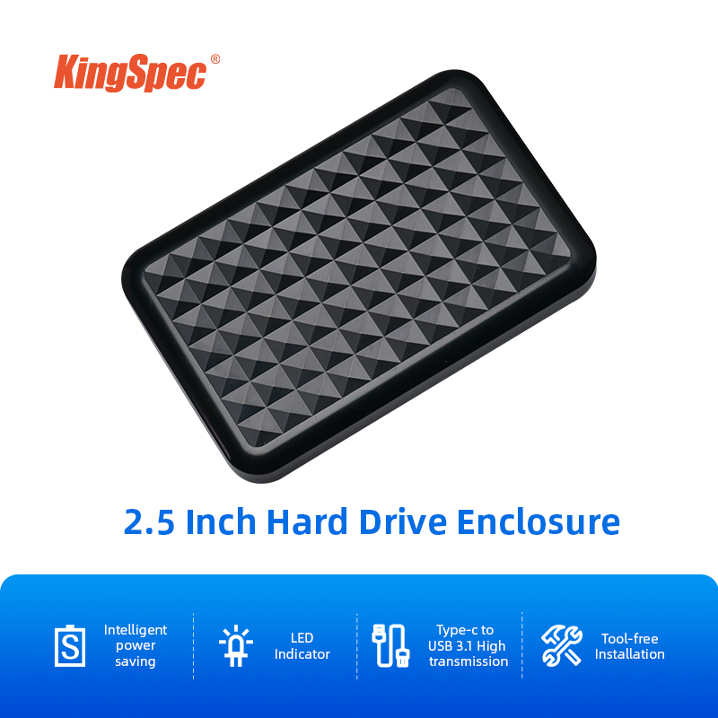  KingSpec Hộp Đựng Ổ Cứng HDD Hộp Đựng Ổ Cứng SSD SATA Cổng Nối Tiếp USB3.0 2.5Inch Hỗ Trợ Hộp Đựng Ổ Cứng Gắn Ngoài Di Động Trong Suốt 6TB 