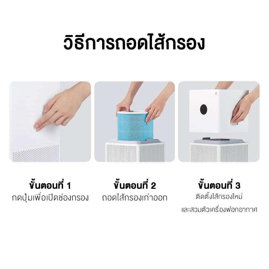 ภาพอธิบายเพิ่มเติมของ Xiaomi Mi Air Per 4 Lite Thai /CN  เครื่องฟอกอากาศ กรองอากาศ เสียวหมี่ กรองฝุ่น PM2.5 เครื่องฟอกอาศ จอสัมผัส เครื่องฟอก