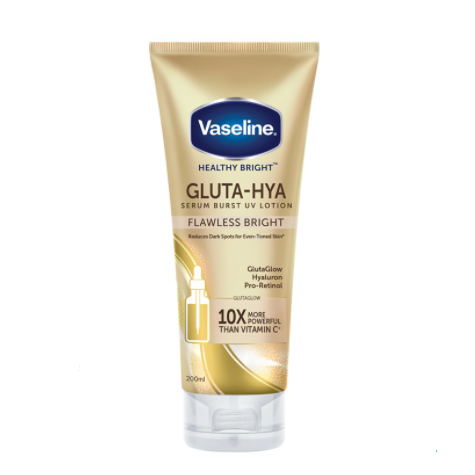 Gambar Vaseline Healthy Bright Gluta Hya Flawless Bright Serum Burst UV Lotion (70ml   200ml   330ml)
