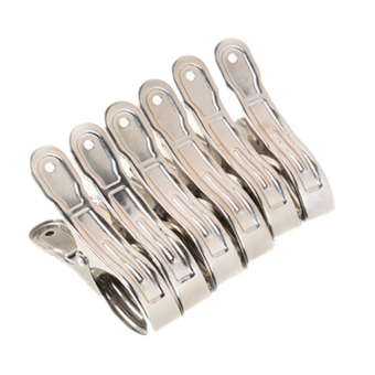 Kẹp lò xo phơi quần áo chống gió bằng inox , thiết kế hình đuôi cá(3PCS)