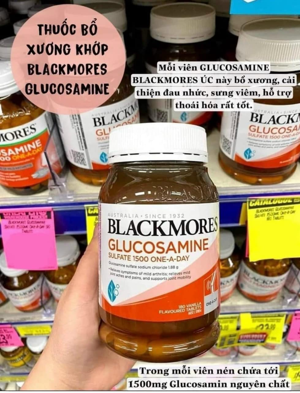 Blackmores Glucosamin 1500mg Úc - hộp 180 viên