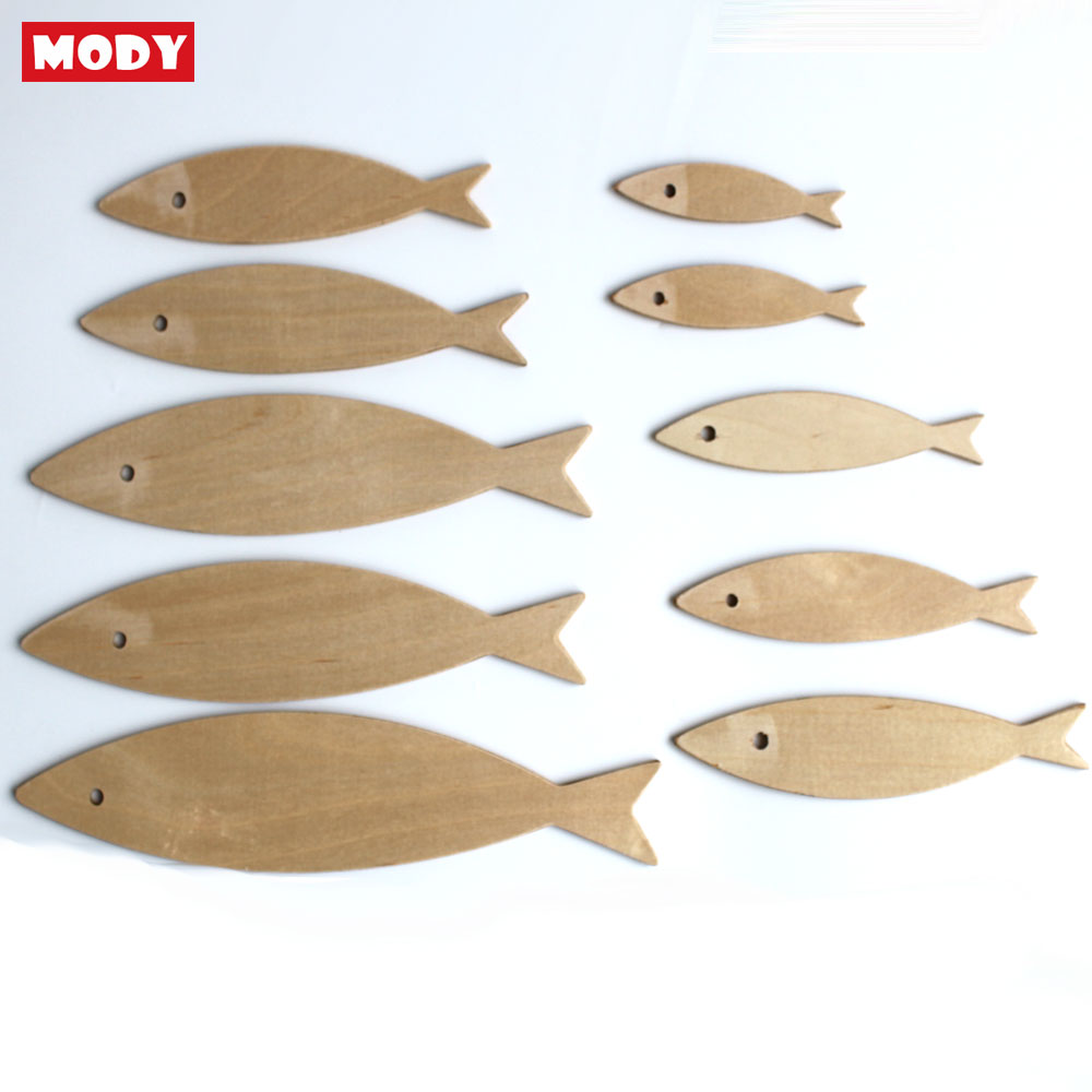 Bộ 10 cá gỗ tập tô màu và trang trí mody m5510
