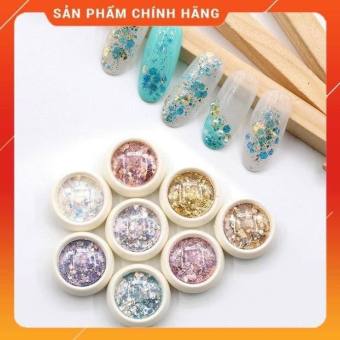 Set trang trí móng tay nhũ vảy cá 9D 8 hũ, nhũ vảy cá