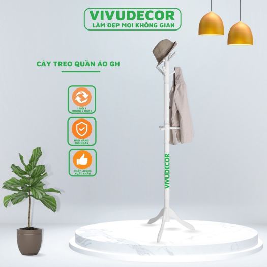Hot-selling household goods Cây Treo Quần Áo Vivudecor 100 Gỗ Tự Nhiên Cây Treo Đồ GH 9 Nhánh Lắp Ráp Xuất Khẩu Hàn Quốc.