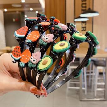 Bờm Kẹp Tóc Hàn Quốc Cho Bé Gái Có Đính Hoa Quả Siêu Cute Hot