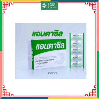 1 vỉ 10 viên nhai loét dạ dày, đầy hơi, ợ chua trào ngược Antacil chính hãng Thái Lan