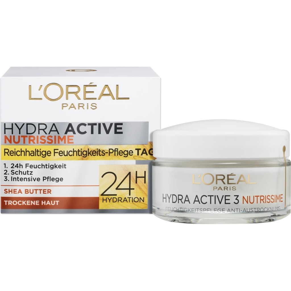 Kem dưỡng da khô nhạy cảm Loreal Hydra Active 3 Nutrissime 24h ban ngày, 50 ml