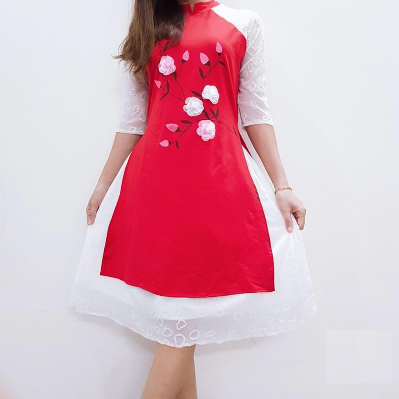 [HCM]ÁO DÀI NỮ CÁCH TÂN XINH XẮN CÓ 7 MÀU (Ảnh Thật)