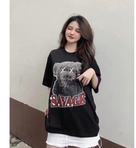 Áo phông gấu savage chất cotton siêu đẹp