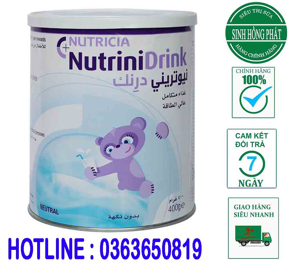 Sữa nutrinidrink powder neutral 400g date t3/2023