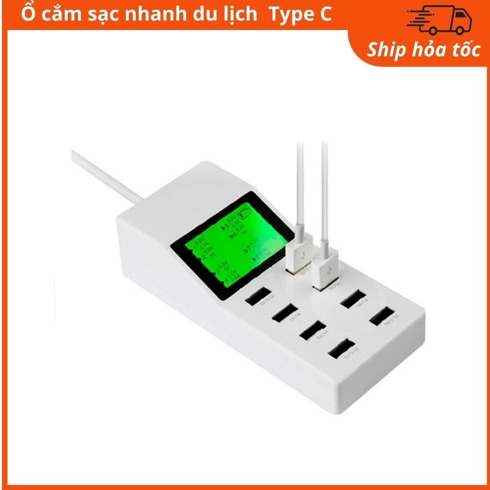 Ổ cắm usb 8 cổng sạc điện thoại laptop đèn quạt ipad
