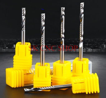 Mũi dao CNC 1 me xoắn - 10 cái - chuyên gỗ - 3.175mm - SK CNC SHOP